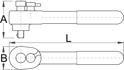 Рукоятка реверсивная изолированная, 1/2" - 190.1AVDEDP
