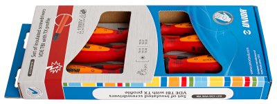 Набор отвёрток с профилем жала TORX изолированных, рукоятки TBI, в картонной упаковке - 621CS6VDETBI