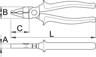 Плоскогубцы комбинированные, изолированные, рукоятки BI - 420/1VDEBI
