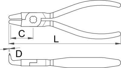 Съёмник внутренних стопорных колец с загнутыми концами - 538PLUS/4DP