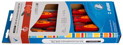 Набор отвёрток изолированных, рукоятки TBI, в картонной упаковке - 603CS6AVT