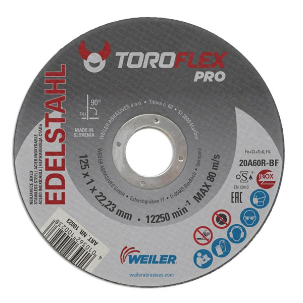 Круги отрезные TOROFLEX PRO по нержавеющей стали и металлу