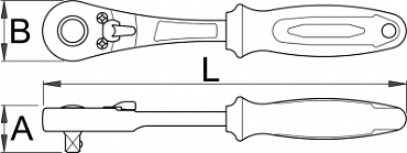 Рукоятка реверсивная BI, 1/2" - 190.1/1ABI