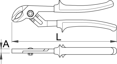 Клещи переставные с накладным шарниром, рукоятки BI - 445/1BI