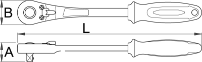 Рукоятка реверсивная удлинённая, 3/8" - 238.1/1ALBI