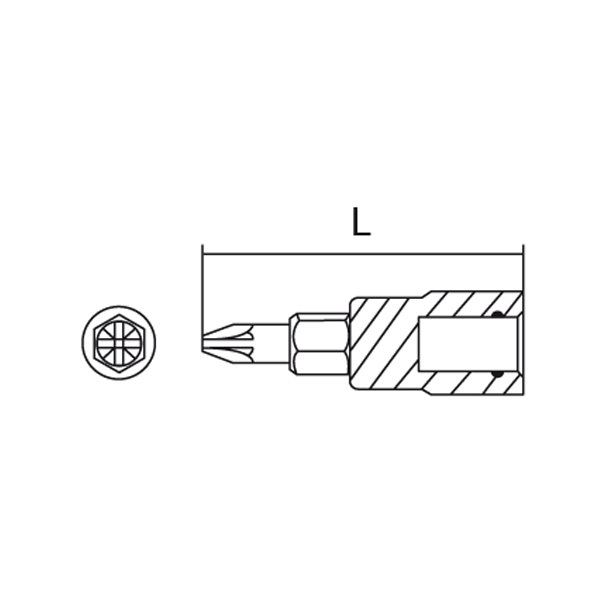 Головка торцевая 1/4" со вставкой PZ - TS0020
