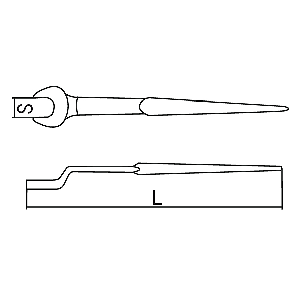 Ключ рожковый с изгибом, коликовый teho - TS0198