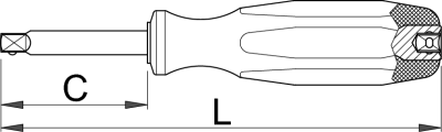 Рукоятка прямая, 1/4" - 188.8