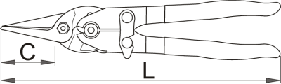 Ножницы по металлу рычажные "Пеликан" - 591L-PLUS/3DP
