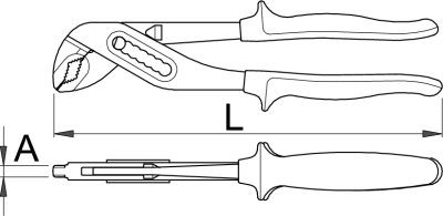 Клещи переставные с коробчатым шарниром, рукоятки BI - 447/1BI