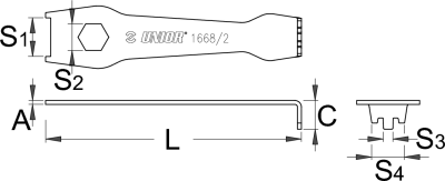 Ключ для гаек передних звёздочек - 1668/2
