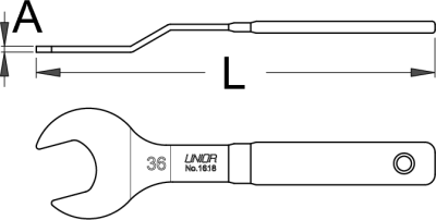 Ключ для конических гаек, односторонний изогнутый - 1618/2DP