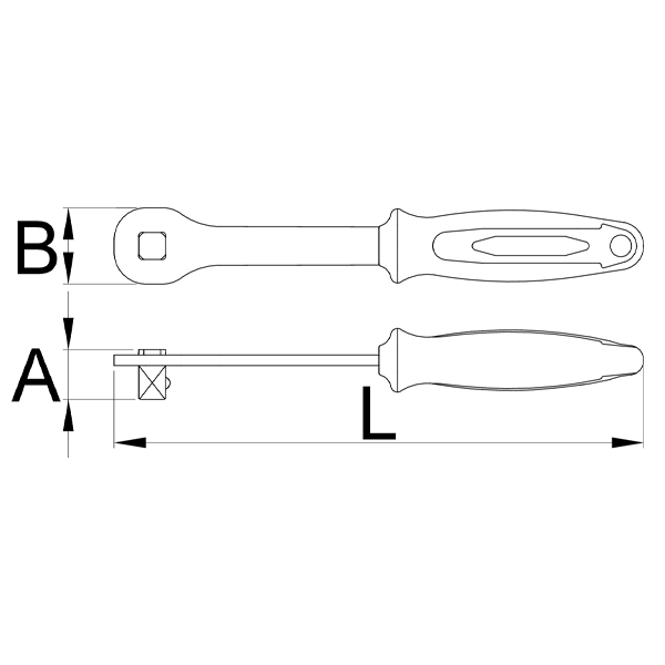 Рукоятка для головок 1/2" - 190.8/2BI-US
