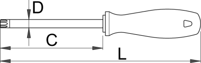 Отвёртка с профилем жала TORX, рукоятка CR - 621CR