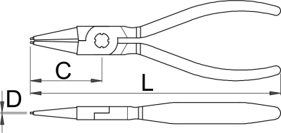 Съёмник внутренних стопорных колец с прямыми концами - 536PLUS/1DP
