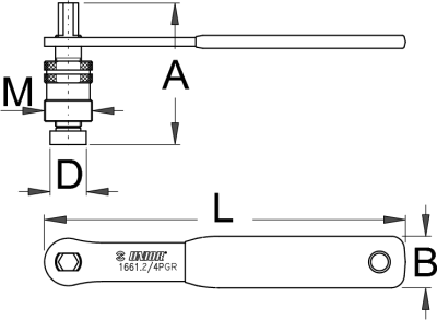 Съёмник шатунов Shimano octalink и Isis с рукояткой - 1661.2/4PGR