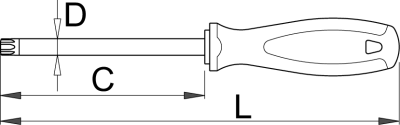 Отвёртка с профилем TORX, рукоятка TBI - 621TBI