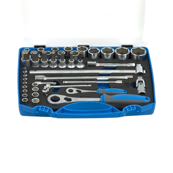 Набор головок торцевых 1/2" и 1/4" в пластиковом кейсе - 190BI6P43