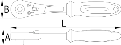 Рукоятка реверсивная BI для вставок, 1/4" - 188.1/1BBI