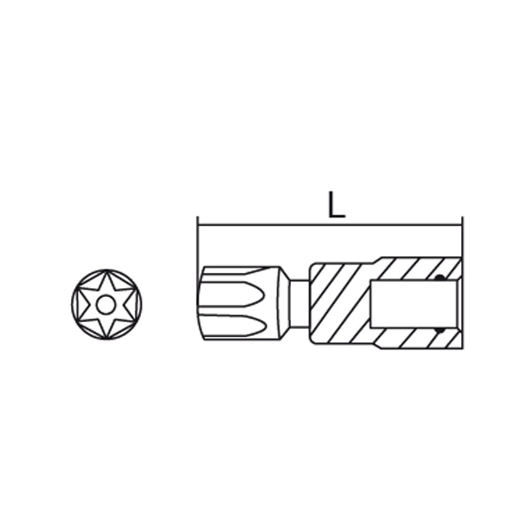Головка торцевая 3/8" со вставкой TORX с отверстием - TS0026