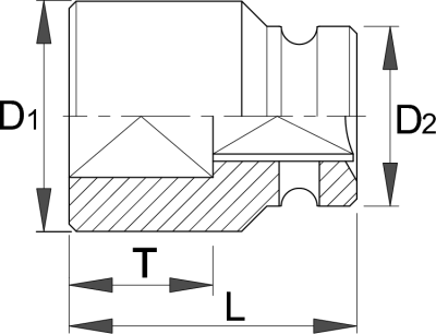 Головка ударная 1/2" четырёхгранная - 231/4SQ