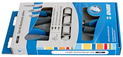 Набор шарнирно-губцевого инструмента для электроники в картонной упаковке - 403B