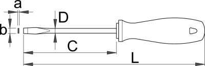 Отвёртка шлицевая, рукоятка CR - 605CR