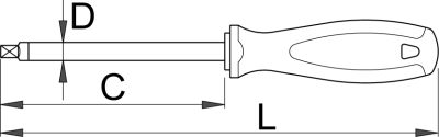 Отвёртка четырёхгранник, рукоятка TBI - 622TBI