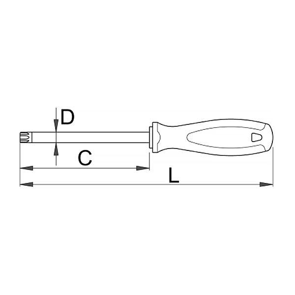 Отвёртка TORX с центральным отверстием, рукоятка TBI - 621/1TBI-US