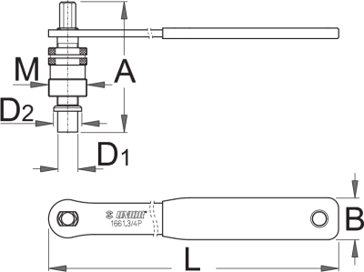Съёмник стандартных шатунов, шатунов Shimano Octalink и Isis с рукояткой - 1661.3/4P